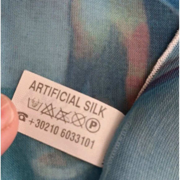 Ifasma Scarf Made In Greece Greek Village Kos Isles Cat Azure Design Rectangle - Picture 7 of 10